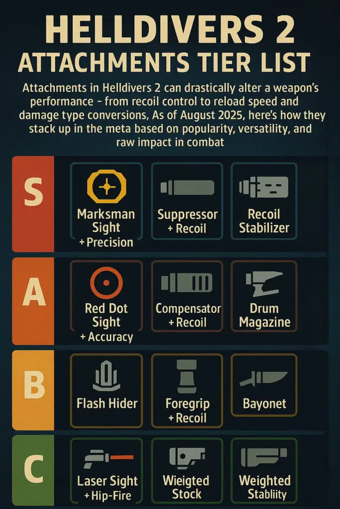 Helldivers 2 Attachment tier list