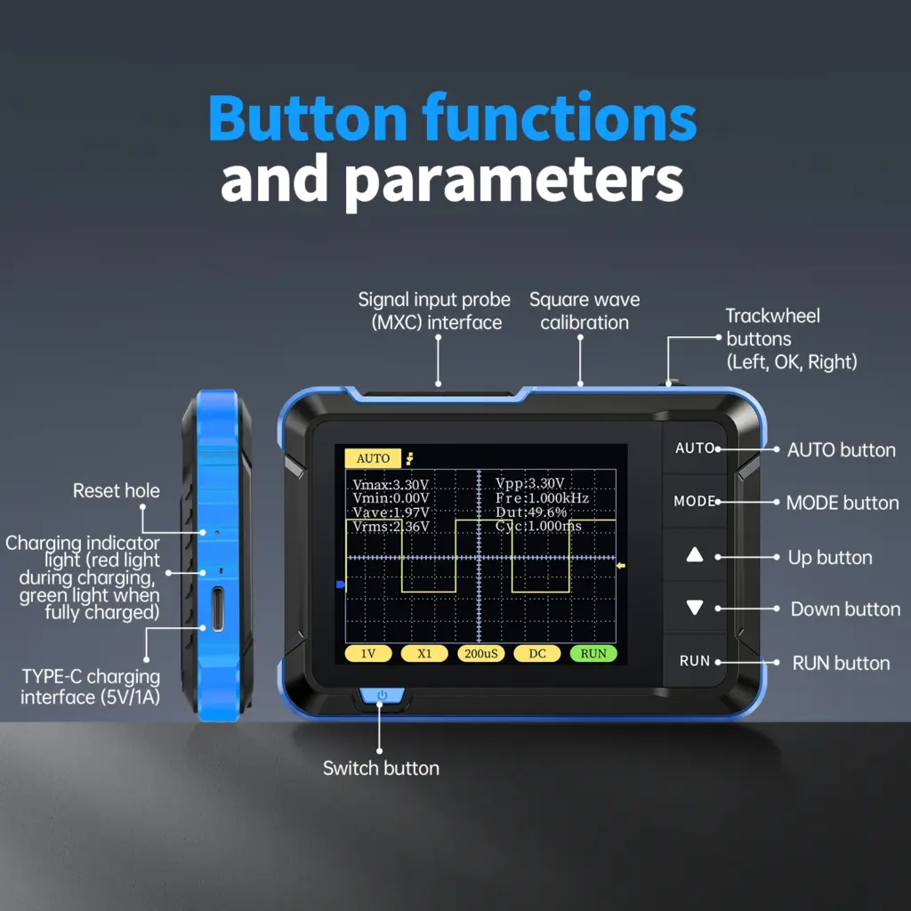 9 Best Oscilloscopes in India Under ₹10K (2026 Review) 10 DSO152 Buttons